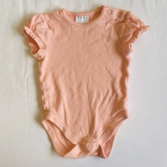 F&F baby basic peach short sleeve bodysuit diaper shirt 3-6 months baby girl - Picture 2 of 6